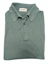 John Smedley Knit Polo M Sage Green Cotton