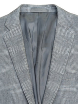 Corneliani Sport Coat 40/41R Grey Plaid Wool/Cotton/Cashmere