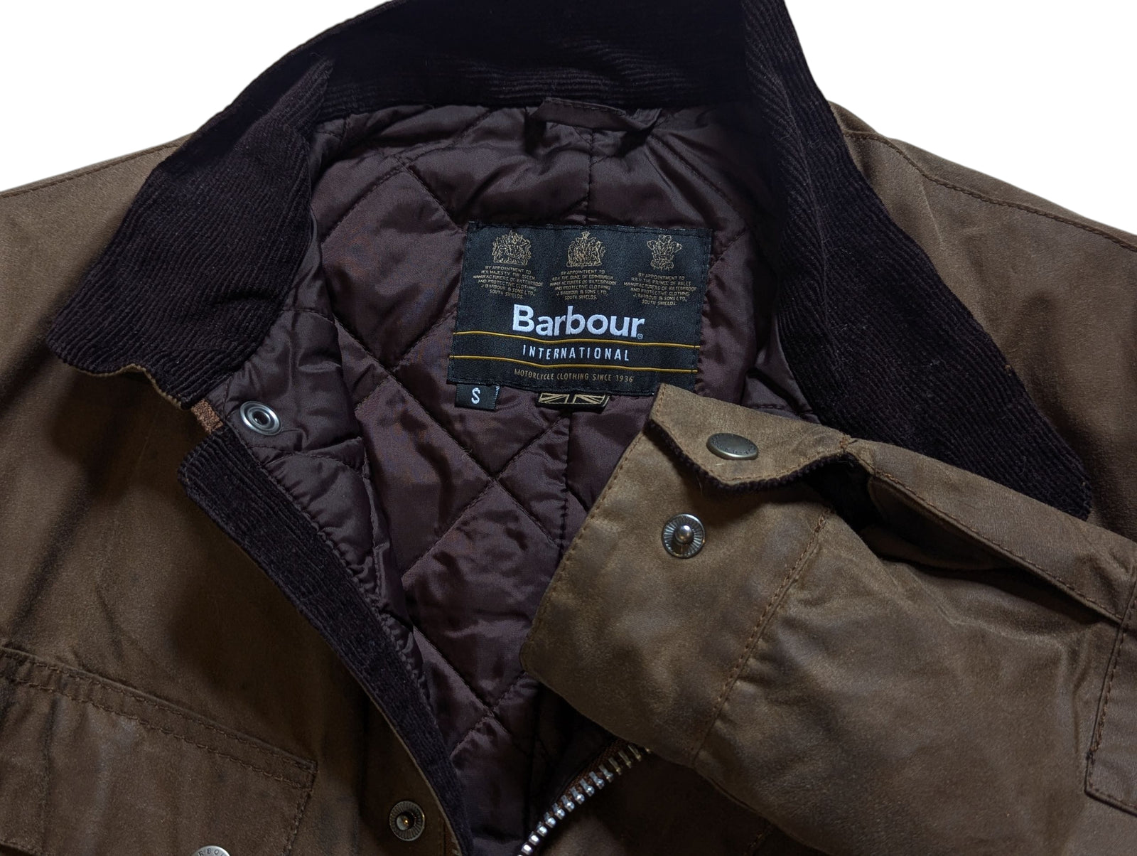 Barbour Motorcycle Jacket S Soft Brown Duke Waxed Cotton