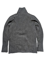 John Lewis Zip Cardigan Sweater L Grey Wool/Cashmere