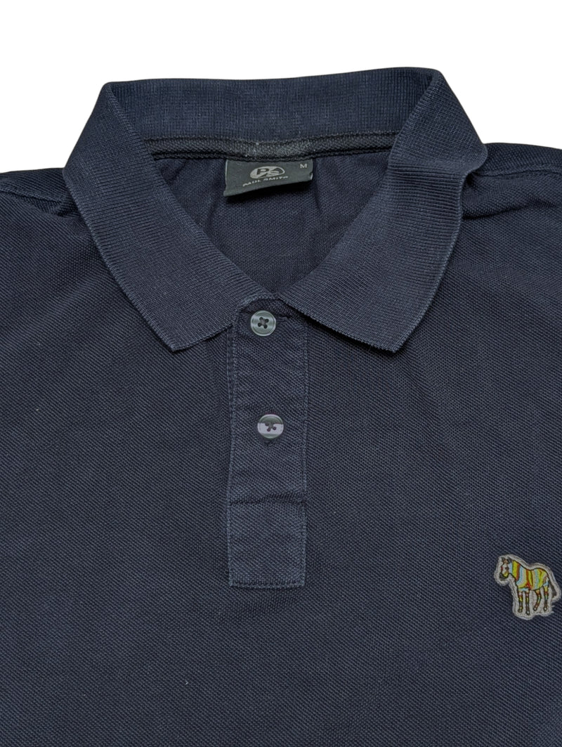 Paul Smith Long Sleeve Polo Shirt M Navy Cotton Pique