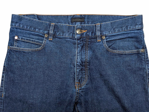 Zegna Jeans 32 Slim Blue 5 pocket cotton/elastane denim
