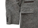 Abraham Moon Chesterfield Coat S/38 Earthy Grey Wool Tweed