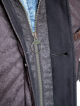 Barbour x Land Rover Ltd Ed. Jacket S Charcoal Brown Filey Quilt Flannel