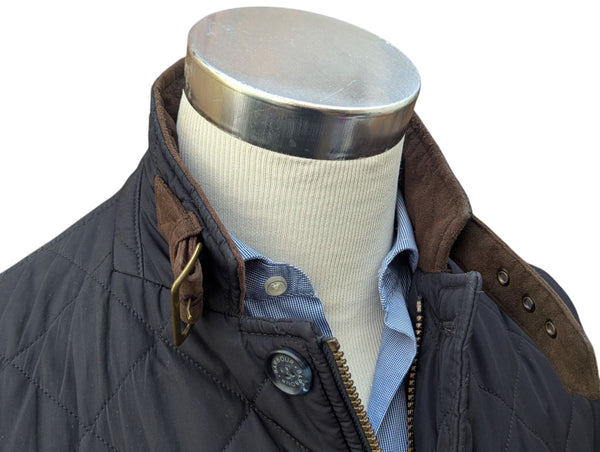 Barbour Jacket M Navy Blue Lutz Padded Quilt Polyester