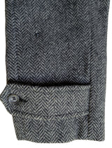 Vintage Burton Belted Balmacaan Raglan Coat 42R Grey Herringbone Heavy Wool