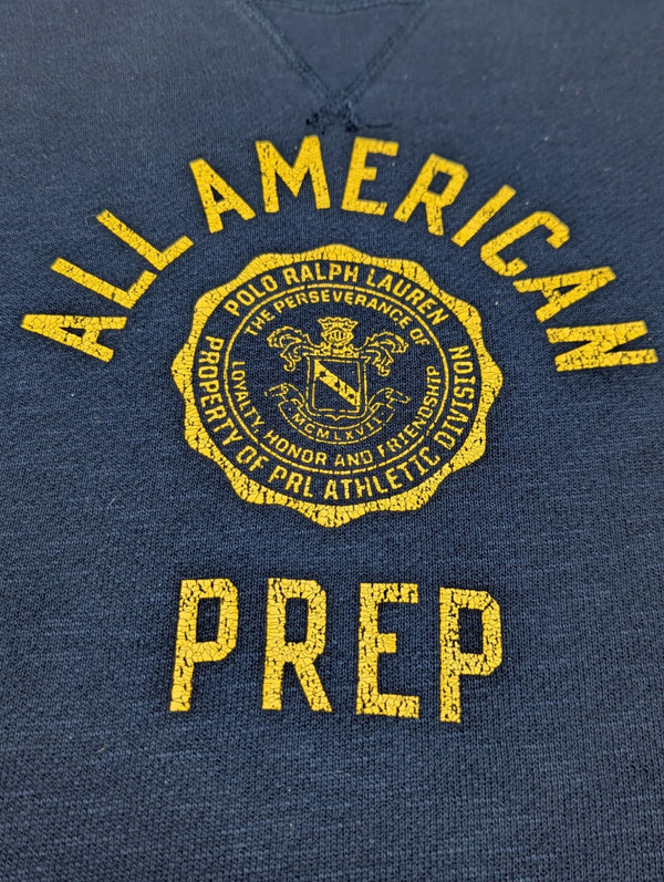 Ralph Lauren Sweatshirt S Navy Blue All American Prep Cotton/Polyester