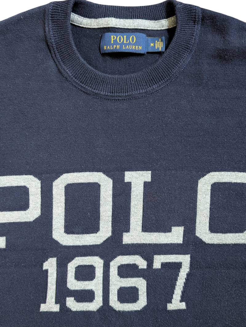 Polo Ralph Lauren Sweater M Navy Intarsia Cotton – eHABERDASHER