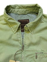 LBM 1911 Bomber Jacket Washed S/M Lime Green Linen/Cotton
