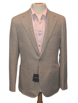 Benjamin Zegna Sport Coat Light Tan Herringbone 2-button Soft Shoulder Cotton/Wool