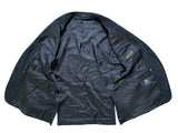 Boggi Milano Suit 44R Muted Navy Cotton Jacket Removable Gilet Insert