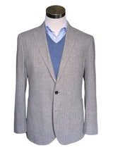 John Lewis x Zegna Trofeo Sport Coat 41/42R Light Grey Herringbone 2-button Wool/Cashmere