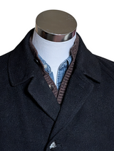 Kurt Charles Crombie Balmaccan Raglan Coat L/42 Dark Charcoal Grey 3-button Heavy Wool