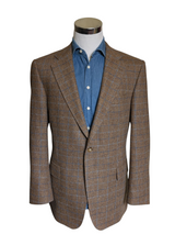 Magee Sport Coat 44R Soft Brown Plaid 2-button Wool