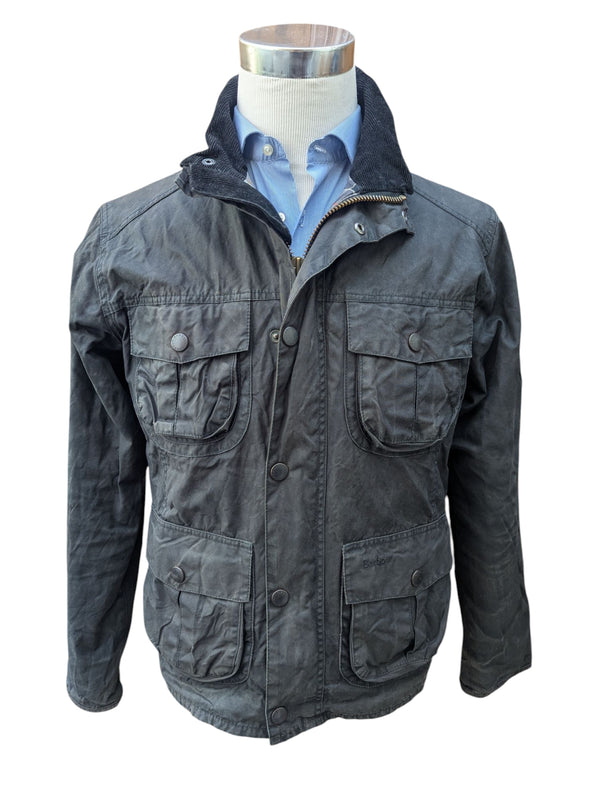 Barbour Jacket S Black New Utility Waxed Cotton