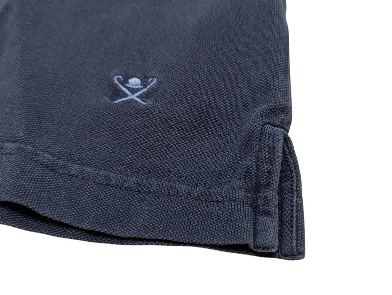 Hackett Polo Shirt Washed Navy Blue Slim Fit Cotton Pique