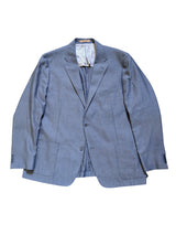 Corneliani Sport Coat 48R Blue Weave Cotton/Silk