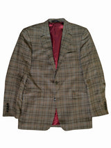 Chester Barrie Sport Coat 40R Taupe Check 2-button Wool/Cashmere