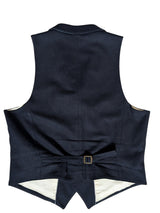 John Lewis Abraham Moon Waistcoat/Vest M/40R Navy Blue Wool