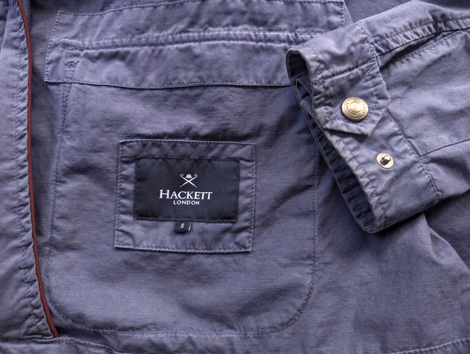 Hackett Velospeed Field Jacket S Mid Blue Washed Cotton – eHABERDASHER