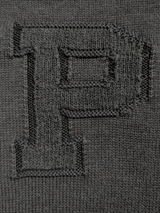 Polo Ralph Lauren Sweater S Black Varsity Letter Intarsia Cotton