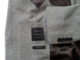 John Lewis x Zegna Trofeo Sport Coat 41/42R Light Grey Herringbone 2-button Wool/Cashmere