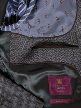 Marks & Spencer Abraham Moon Sport Coat 38R Grey Herringbone 2-button Wool Tweed