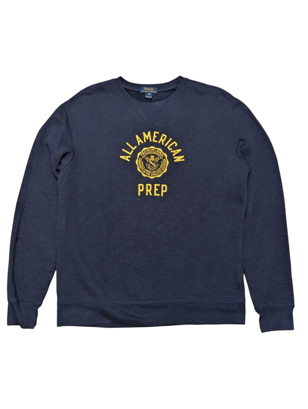 Ralph Lauren Sweatshirt S Navy Blue All American Prep Cotton/Polyester