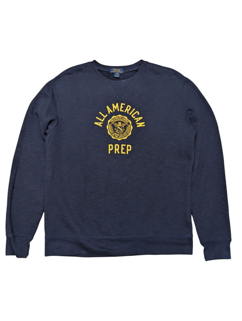 Ralph Lauren Sweatshirt S Navy Blue All American Prep Cotton/Polyester