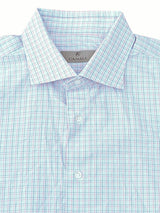 Canali Shirt XL/17 Pink/Blue Plaid Cotton