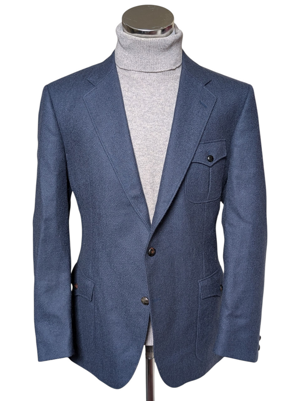 Vintage Konen Leisure Sport Jacket 46R Blue 2-button Wool