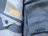 Corneliani Sport Coat 48R Blue Weave Cotton/Silk