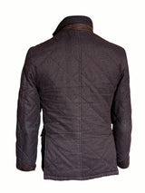 Barbour x Land Rover Ltd Ed. Jacket S Charcoal Brown Filey Quilt Flannel