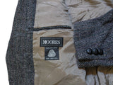 Vintage Moores Harris Tweed Sport Coat 40L Grey Herringbone 2-button Wool