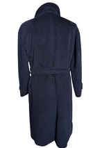 Prandina Italy Piacenza Belted Balmacaan Raglan Coat S/38R Navy Blue Italian Wool