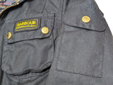 Barbour Ladies International Belted Waxed Jacket M/6 US Black Cotton