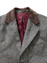 Abraham Moon Chesterfield Coat S/38 Earthy Grey Wool Tweed