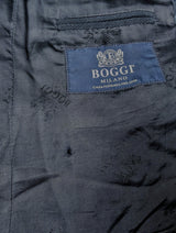 Boggi Milano Suit 44R Muted Navy Cotton Jacket Removable Gilet Insert