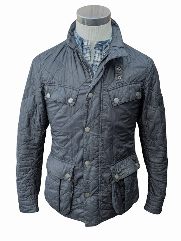Barbour Jacket S Gunmetal Grey Ariel Padded Quilt Polyester