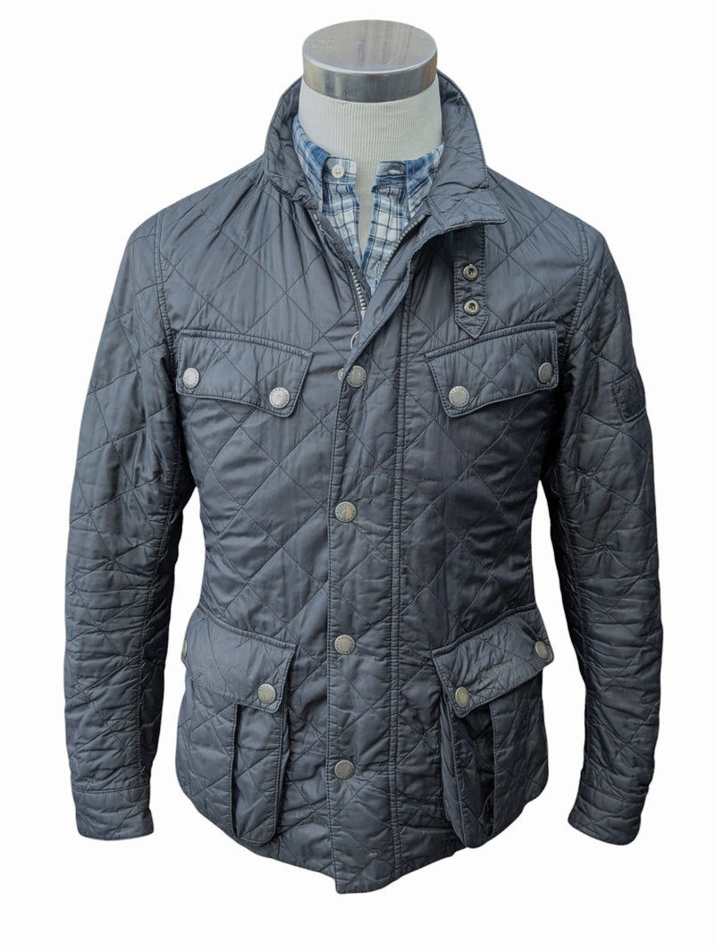 Barbour Jacket S Gunmetal Grey Ariel Padded Quilt Polyester