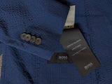 Hugo Boss Sport Coat 38R Bright Blue Seersucker Wool/Cotton