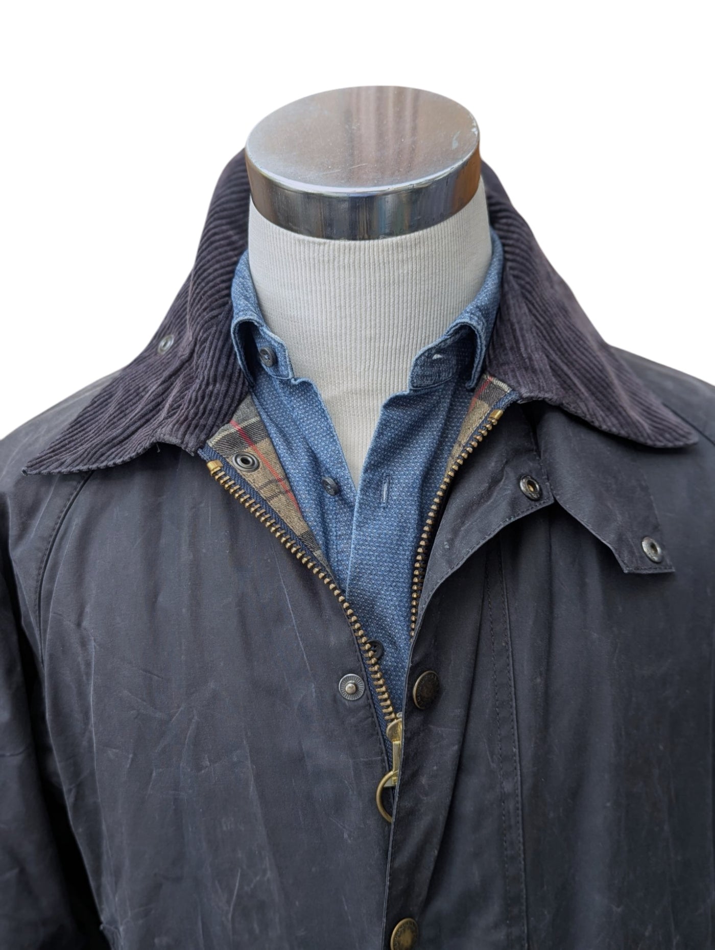 Barbour Coat M Midnight Beaufort Waxed Cotton – eHABERDASHER