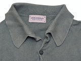 John Smedley Knit Polo M Sage Green Cotton