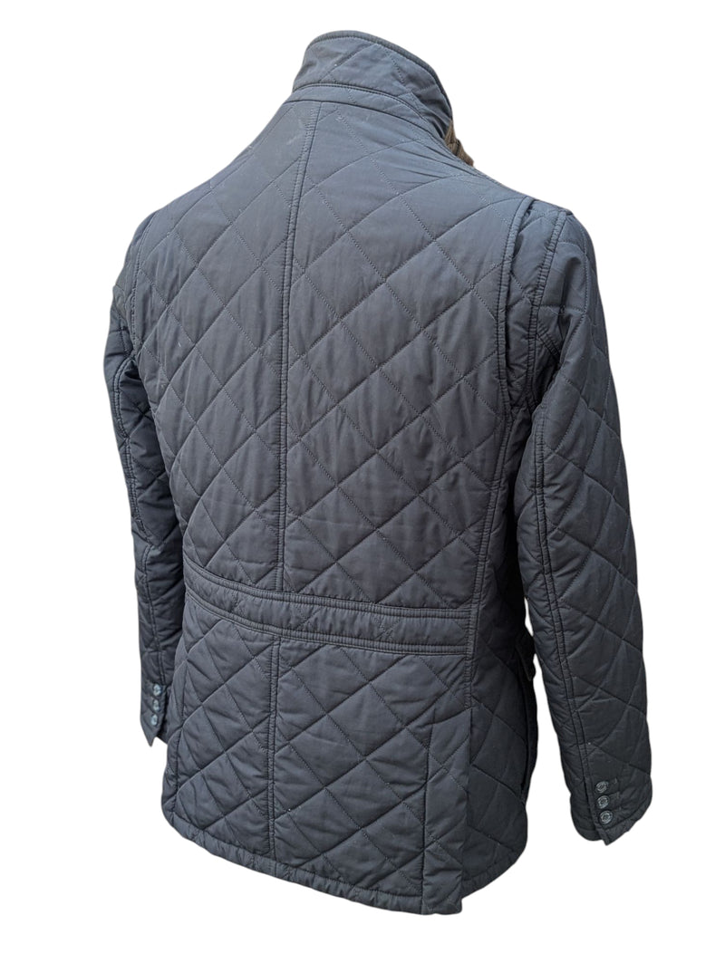 Barbour Jacket M Navy Blue Lutz Padded Quilt Polyester