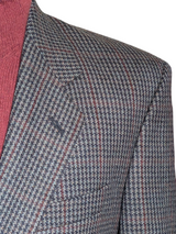 Vintage Marks & Spencer British Sport Coat 42R Dark Blue-Grey Check 2-button Wool