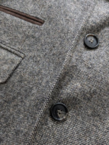 Abraham Moon Chesterfield Coat S/38 Earthy Grey Wool Tweed