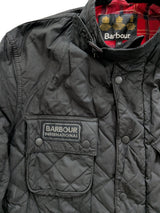 Barbour Motorcycle Jacket M Soft Black Quilted Waxed Cotton
