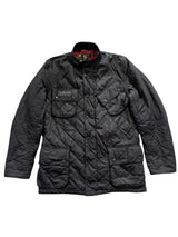 Barbour Motorcycle Jacket M Soft Black Quilted Waxed Cotton