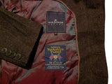 Abraham Moon Coat M/40 Brown Windowpane Wool Tweed