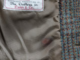 Vintage Dunn & Co Harris Tweed Sport Coat 38R Teal Plaid 3-button Wool